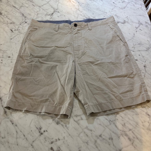 J.Crew Other - J.Crew Mens Club Short Khaki Tan Chino Cotton Flat Front Shorts Size 35W